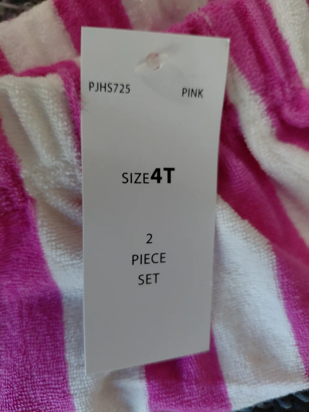 NWT Disney Pink and White Striped Two-Piece Set Size 4T